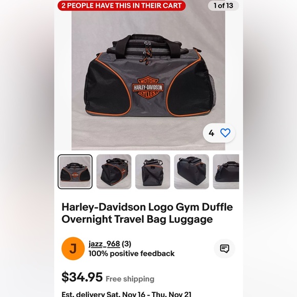 Harley Davidson duffel bag. Great shape - Picture 7 of 9